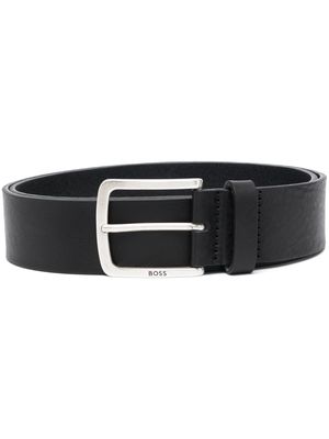 BOSS logo-motif leather belt - Black