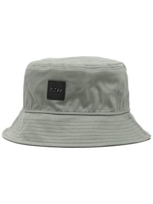 BOSS logo-patch bucket hat - Green