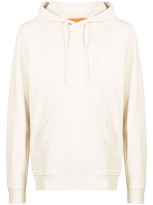 BOSS logo-patch cotton hoodie - Neutrals