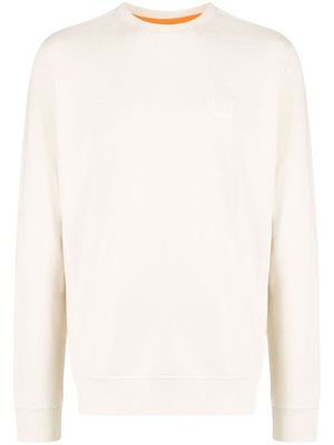 BOSS logo-patch cotton sweatshirt - White