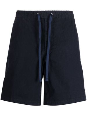 BOSS logo-patch drawstring cotton shorts - Blue