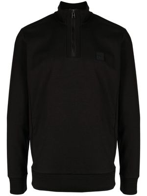 BOSS logo-patch high-neck sweatshirt - Black