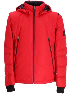 BOSS logo-patch padded down jacket - Red