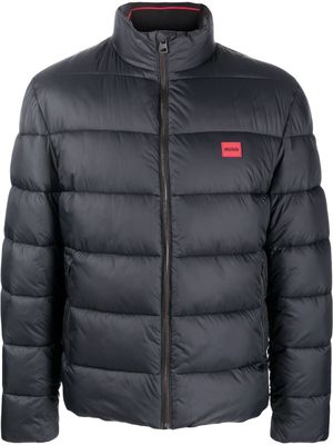 BOSS logo-patch padded puffer jacket - Black