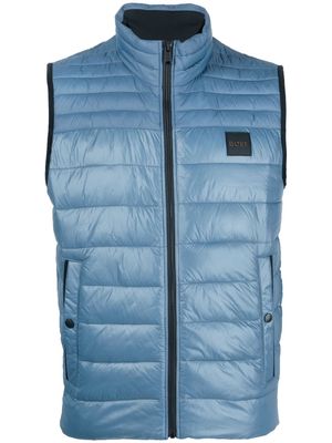 BOSS logo-patch quilted gilet - Blue