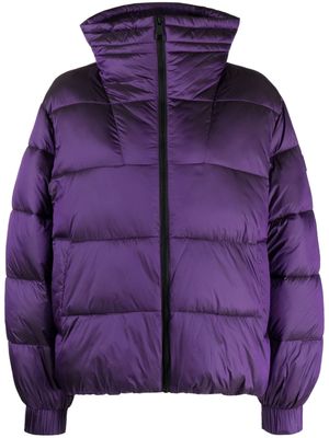 BOSS logo-patch quilted jacket - Purple