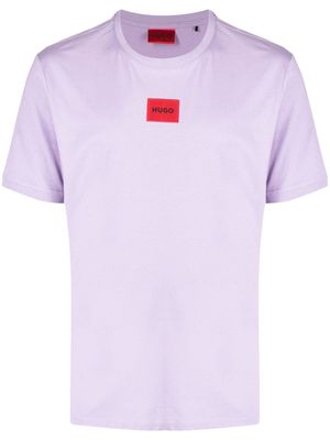 BOSS logo-patch short-sleeve T-shirt - Purple
