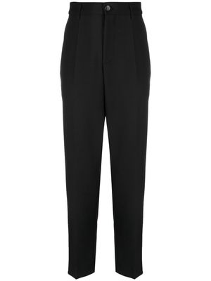 BOSS logo-patch tapered trousers - Black