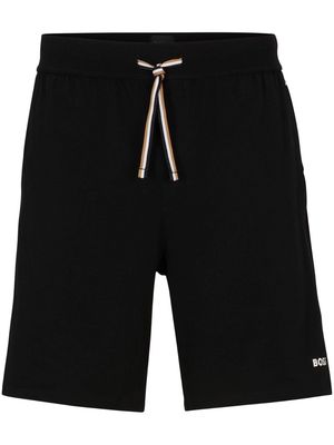 BOSS logo-print cotton-blend shorts - Black