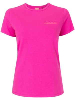 BOSS logo-print cotton blend T-shirt - Pink