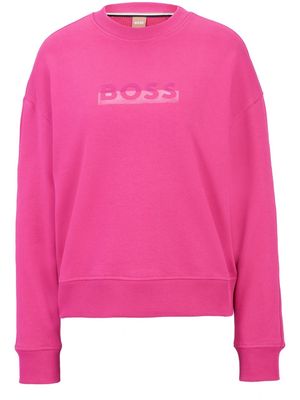BOSS logo-print cotton sweatshirt - Pink