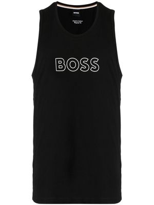 BOSS logo-print cotton tank top - Black