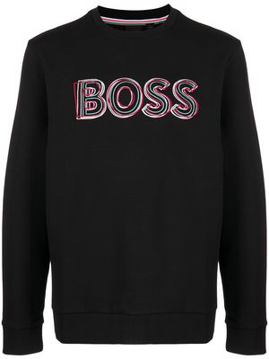 BOSS logo-print crew-neck sweatshirt - Black