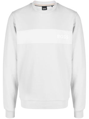 BOSS logo-print crew-neck sweatshirt - Grey