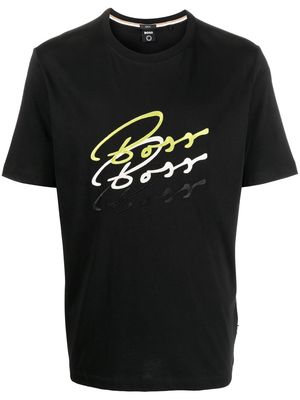 BOSS logo-print crew-neck T-shirt - Black