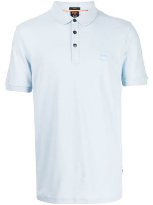 BOSS logo-print detail T-shirt - Blue