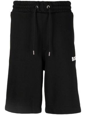 BOSS logo-print jersey track shorts - Black
