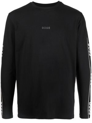 BOSS logo-print long-sleeve T-shirt - Black