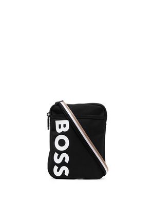 BOSS logo-print messenger bag - Black