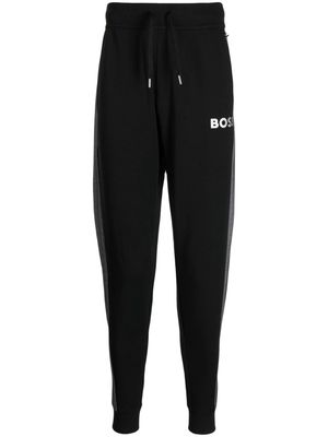 BOSS logo-print panelled track pants - Black