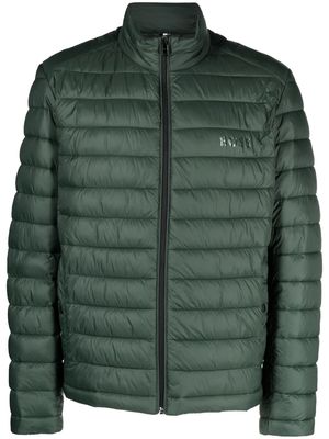 BOSS logo print quilted jacket - Green