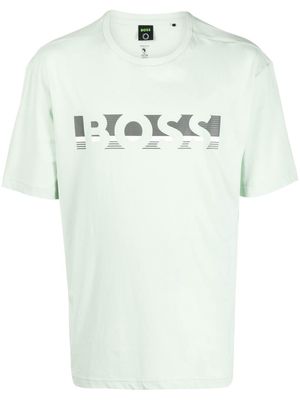 BOSS logo print short-sleeve T-shirt - Green