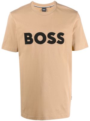 BOSS logo-print short-sleeved T-shirt - 260 - CHOCOLAT