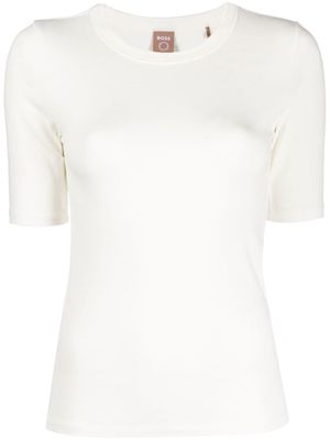BOSS logo-print stretch-modal T-shirt - White