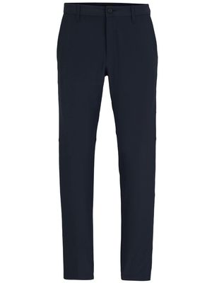 BOSS logo-print tapered trousers - Blue