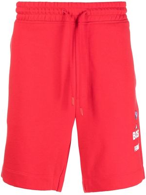 BOSS logo-print track shorts - Red
