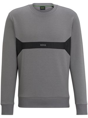 BOSS logo-print two-tone sweatshirt - Grey