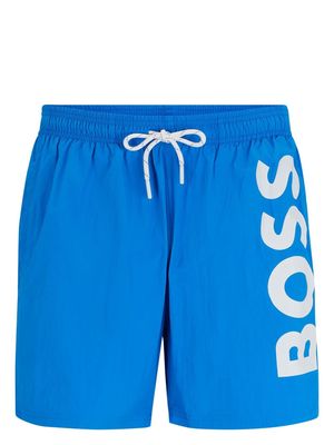 BOSS logo-print two-tone swim shorts - Blue