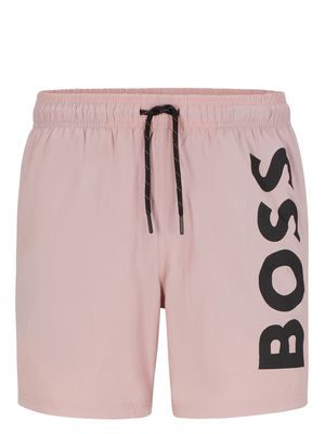 BOSS logo-print two-tone swim shorts - Pink