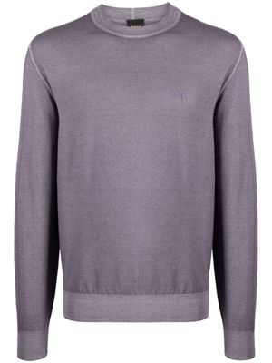 BOSS logo-print virgin wool jumper - Purple