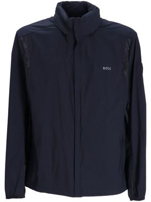 BOSS logo-print water-repellent jacket - Blue
