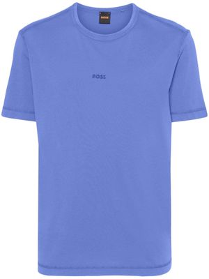 BOSS logo-rubberised cotton T-shirt - Purple