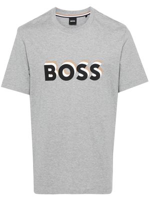 BOSS logo-stamp cotton T-shirt - Grey