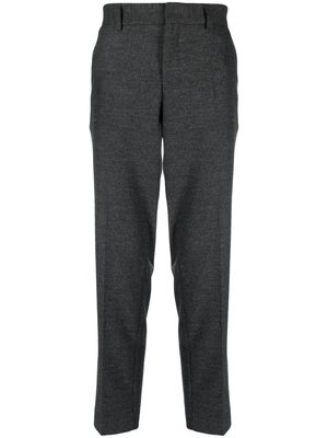 BOSS logo-tag contrast-trim tapered trousers - Grey