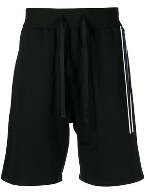 BOSS logo-tape drawstring shorts - Black