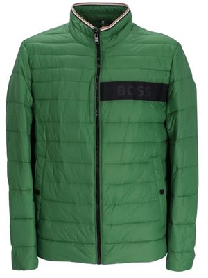 BOSS logo-tape puffer jacket - Green