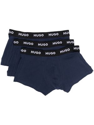 BOSS logo-waistband boxer briefs 3-pack - Blue