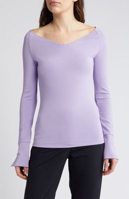 BOSS Long Sleeve Knit Top in Iris