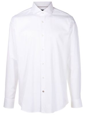 BOSS long-sleeved stretch-cotton shirt - White