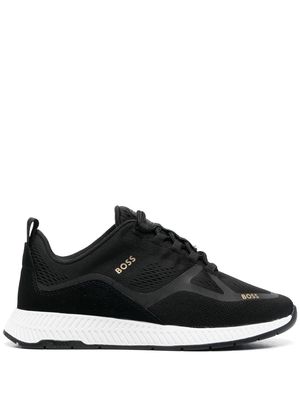 BOSS low-top suede trainers - Black