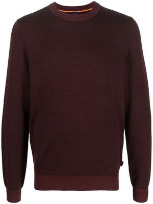 BOSS melange-effect crewneck sweater - Red