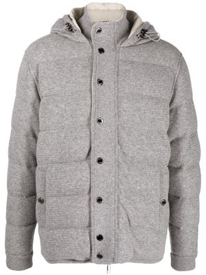 BOSS mélange hooded padded jacket - Grey