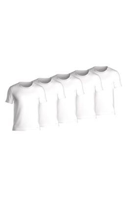 BOSS Men's 5-Packs Cotton Crewneck T-Shirts in White