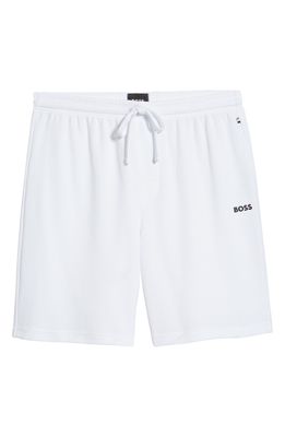 BOSS Men's Waffle Knit Shorts in White