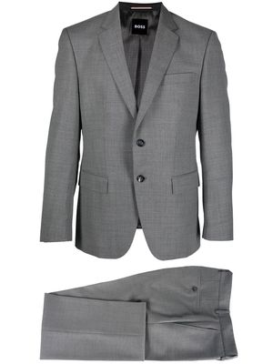 BOSS micro check single-breasted suit - Grey