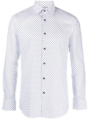 BOSS micro-dot print cotton shirt - White